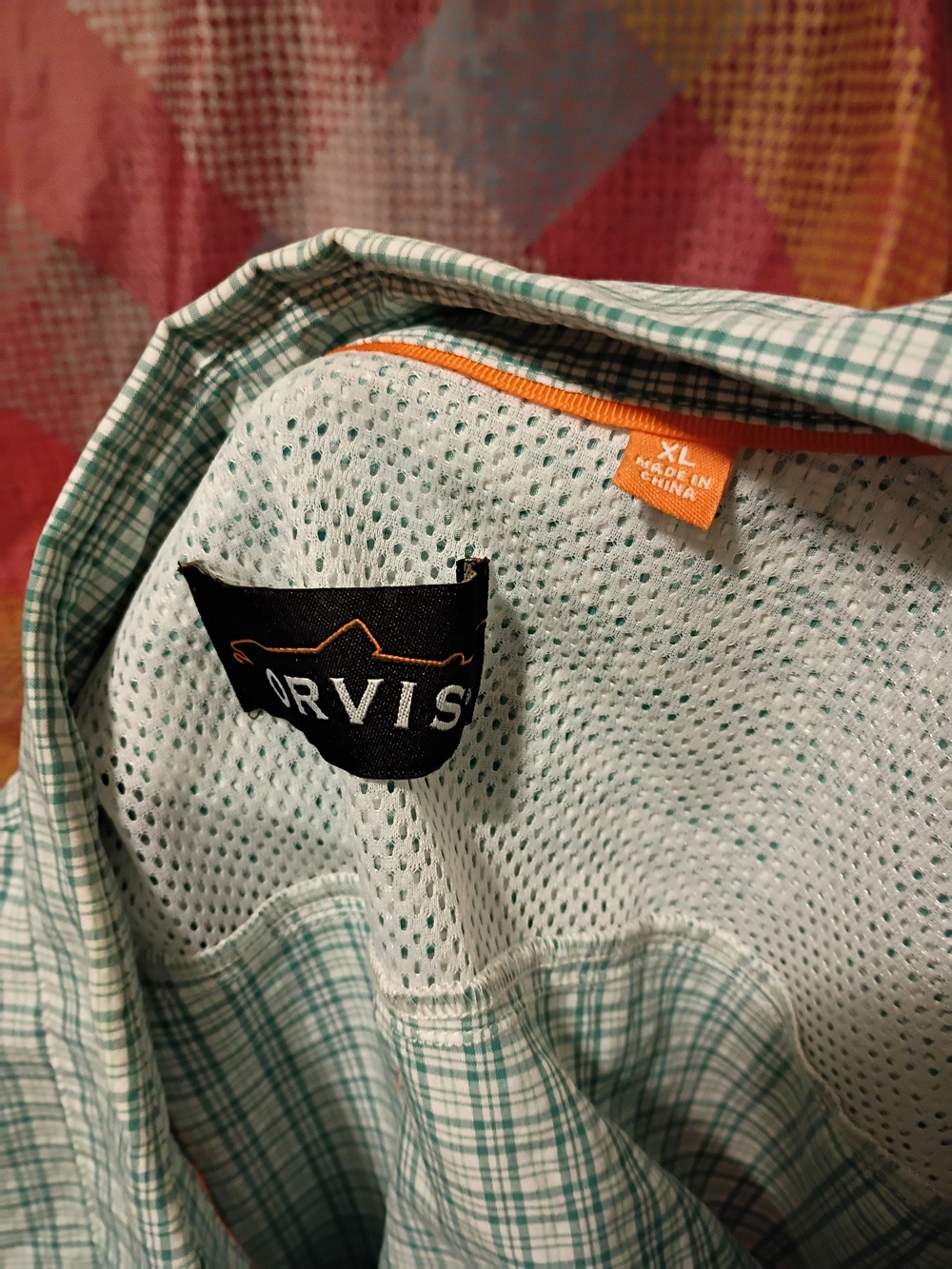 Orvis Men’s Green Plaid Fishing Shirt - Breathable Lining